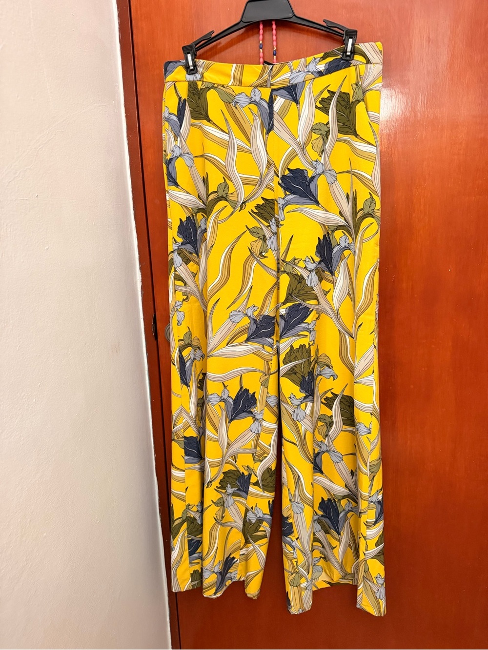 Forever 21 Yellow Floral Wide Leg Pants